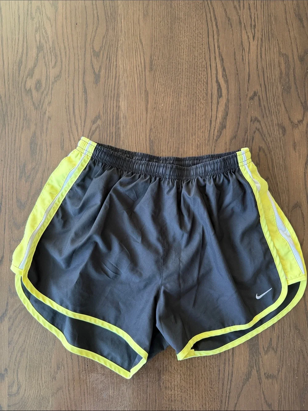 Nike Women's Athletic Shorts Trio — Black, Purple, Black with Yellow Trim
